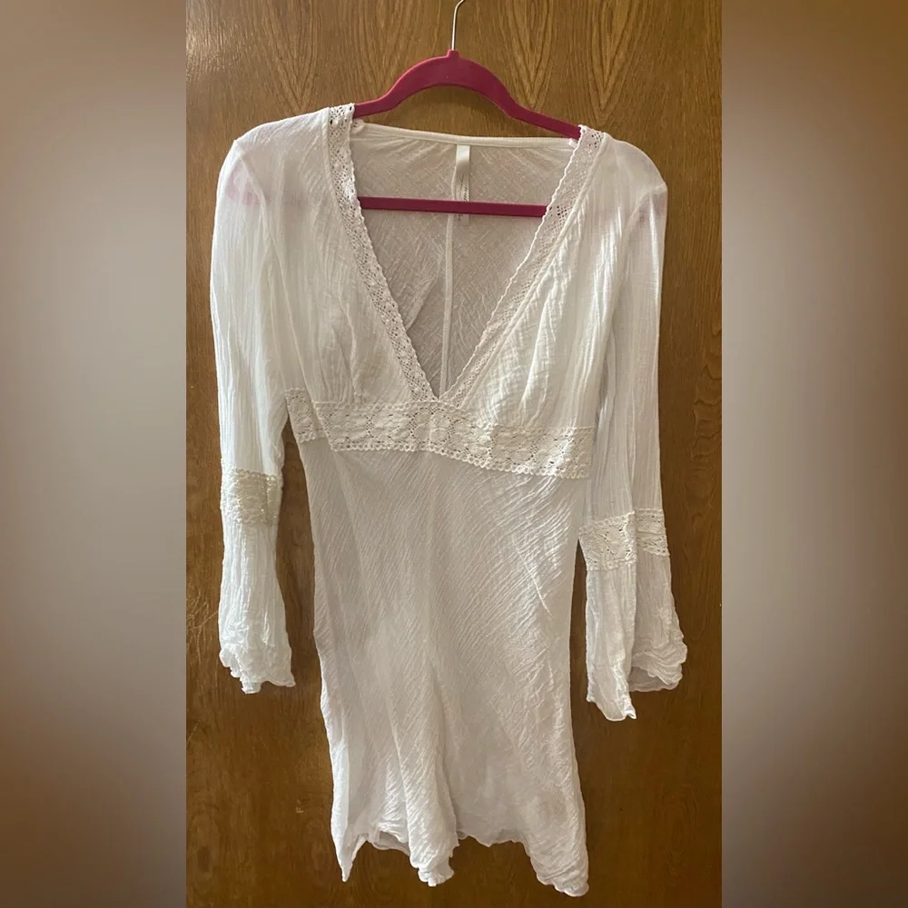 White Gauze Lace Swimsuit Cover Up